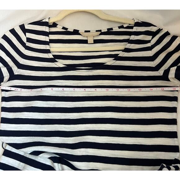 Banana Republic dress women’s size XXS Navy blue White Striped Short Sleeve - Picture 6 of 8